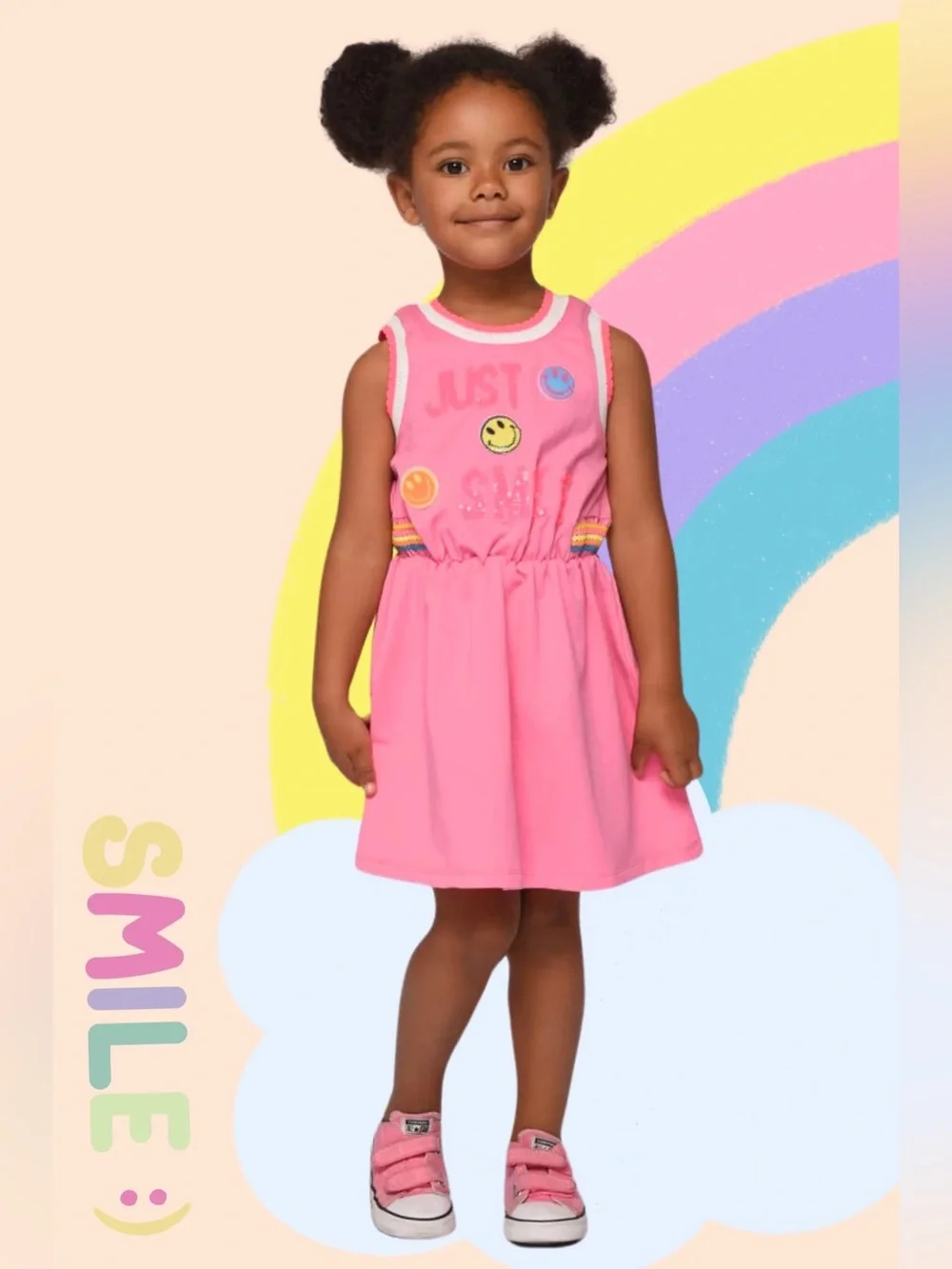 Hannah Banana Baby Sara Just Smile Sequin Emoji Face Dress Sz 5 NWOT